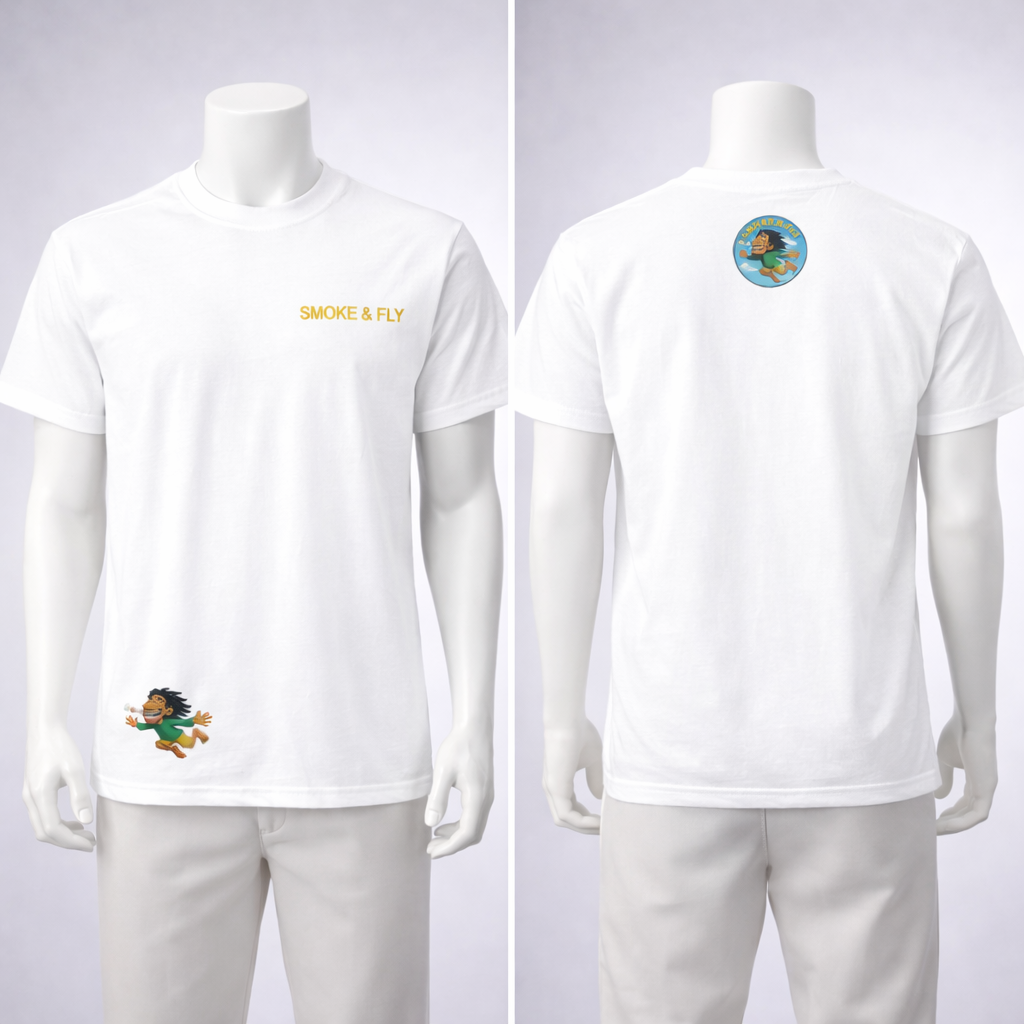 Smoke & Fly Graphic T-Shirt – Unisex Streetwear Logo Tee (Black, White, Green, Pink, Orange)