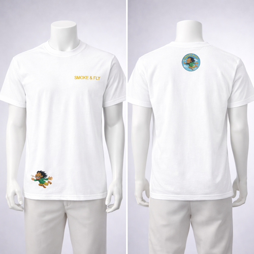 Smoke & Fly Graphic T-Shirt – Unisex Streetwear Logo Tee (Black, White, Green, Pink, Orange)