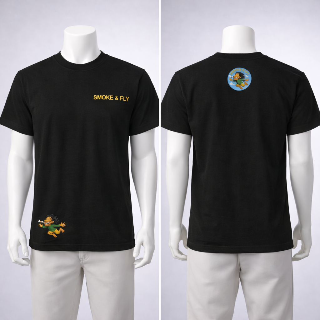 Smoke & Fly Graphic T-Shirt – Unisex Streetwear Logo Tee (Black, White, Green, Pink, Orange)