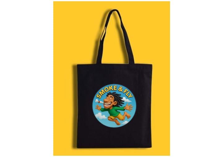 Smoke & Fly Graphic Tote Bag – Premium Streetwear Canvas Shopper