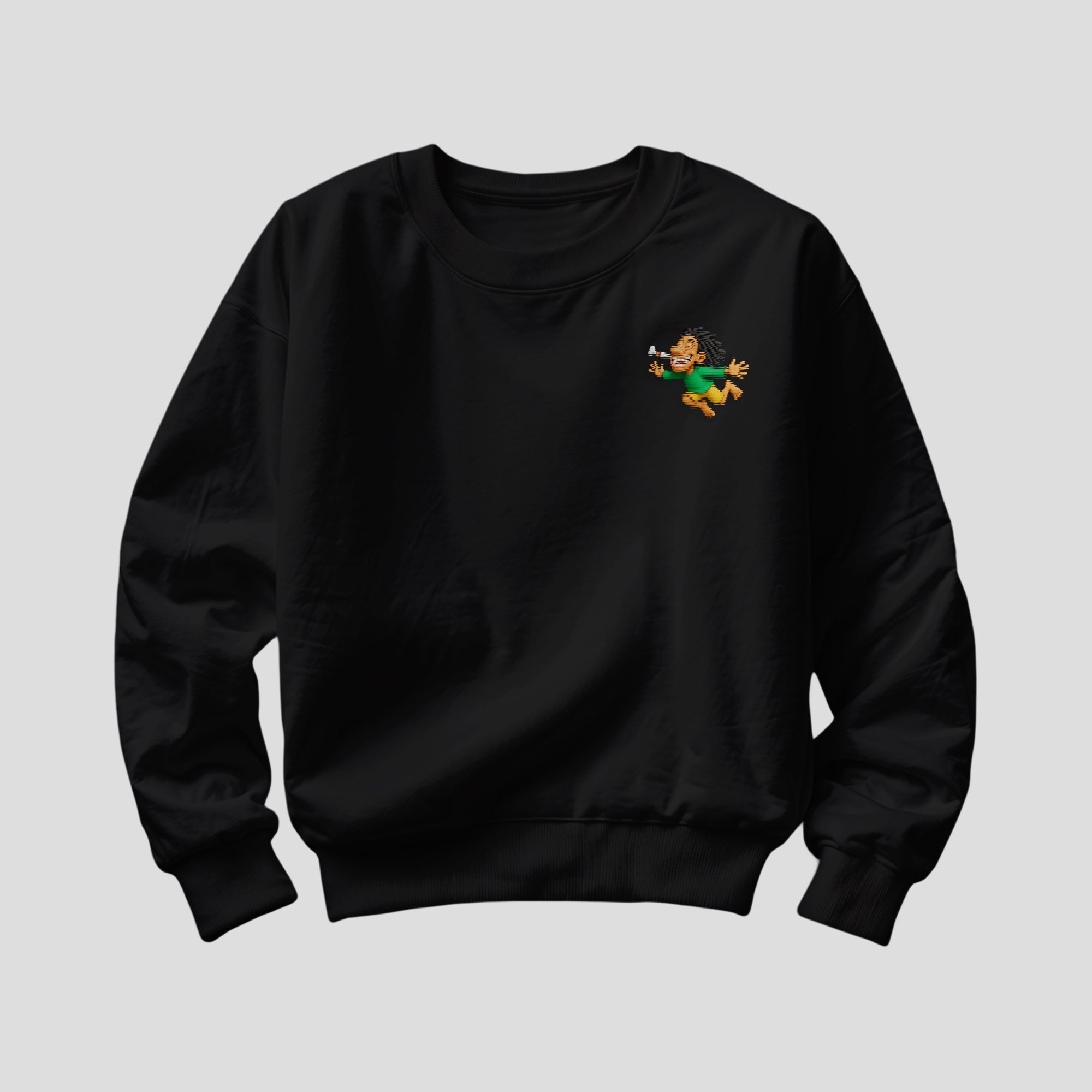 Smoke & Fly Premium Crewneck Sweatshirt – Unisex Graphic Streetwear Pullover (Black, Pink, Red, Green, White)