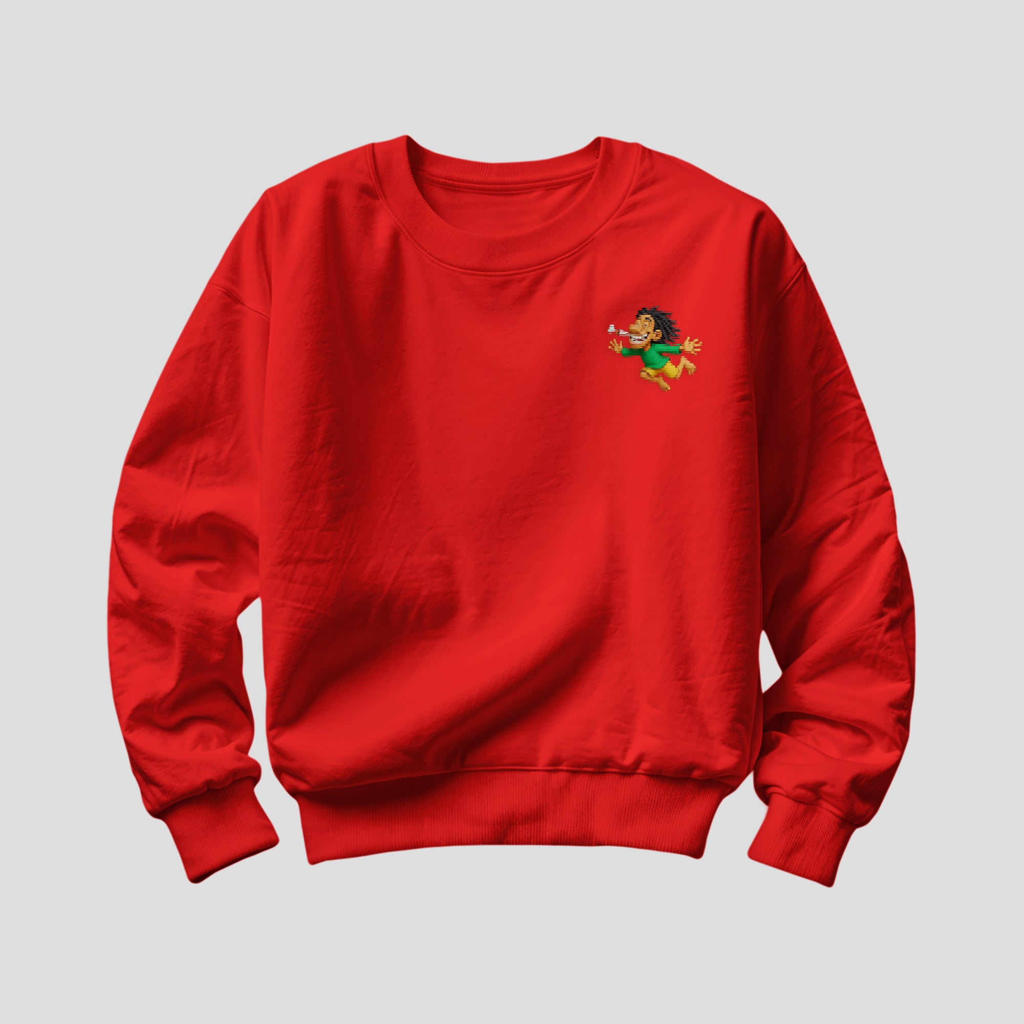 Smoke & Fly Premium Crewneck Sweatshirt – Unisex Graphic Streetwear Pullover (Black, Pink, Red, Green, White)